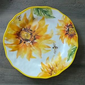 Tuscan Sunflower Bees Melamine Salad Plates Set of 4